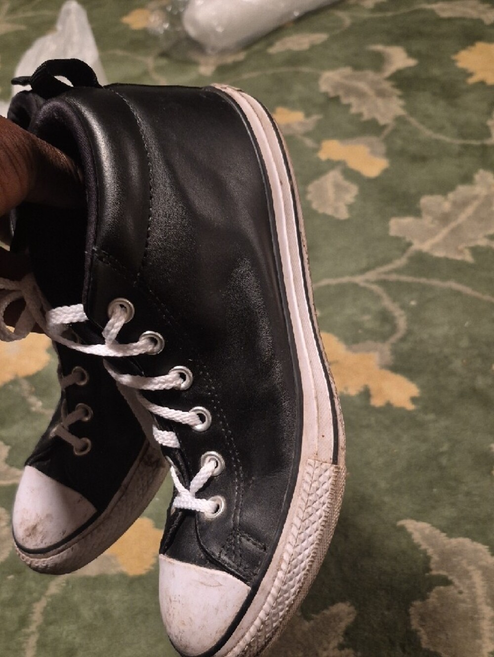 Converse Kids Black and White High-Top Sneakers - Picture 2 of 10